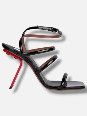 Alaïa Women's Black Patent Leather Sandal Shoe Size 10